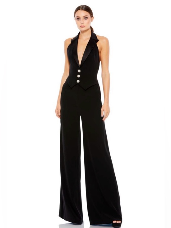 Mac Duggal Pants - Mac Duggal Tailored Halter Wide Leg Jumpsuit